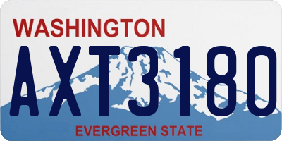 WA license plate AXT3180