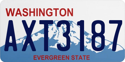 WA license plate AXT3187