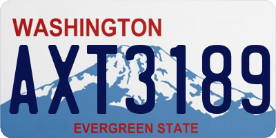 WA license plate AXT3189