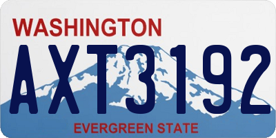 WA license plate AXT3192