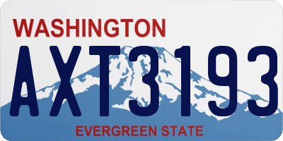WA license plate AXT3193