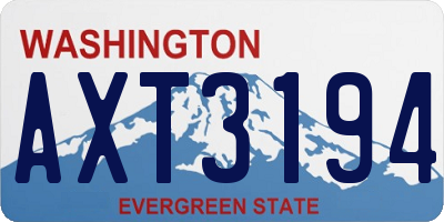 WA license plate AXT3194