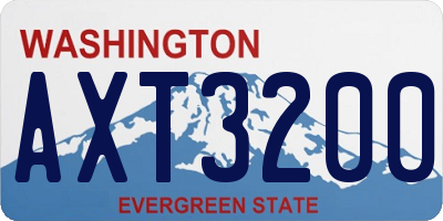 WA license plate AXT3200