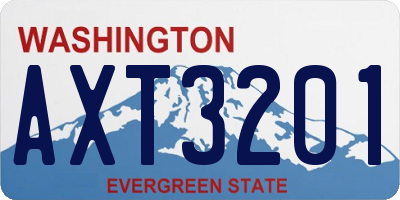 WA license plate AXT3201