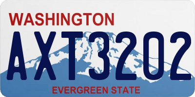 WA license plate AXT3202