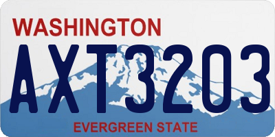 WA license plate AXT3203