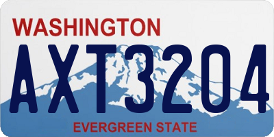 WA license plate AXT3204