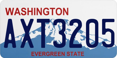 WA license plate AXT3205