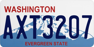 WA license plate AXT3207