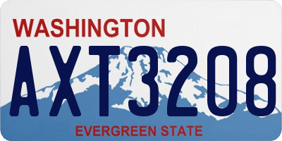 WA license plate AXT3208