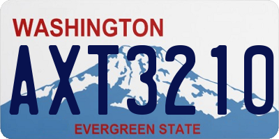 WA license plate AXT3210