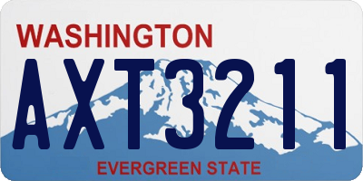 WA license plate AXT3211