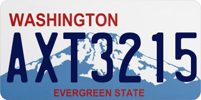 WA license plate AXT3215