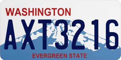 WA license plate AXT3216