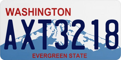 WA license plate AXT3218