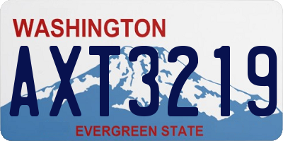 WA license plate AXT3219
