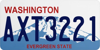 WA license plate AXT3221
