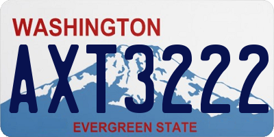 WA license plate AXT3222