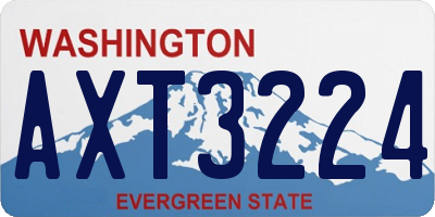 WA license plate AXT3224