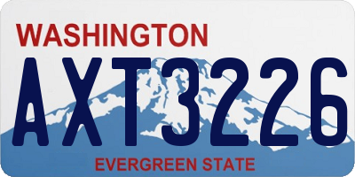 WA license plate AXT3226