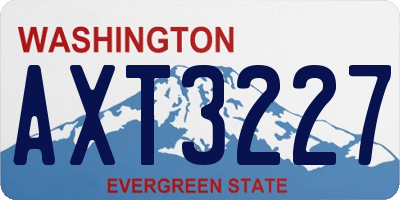 WA license plate AXT3227