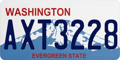 WA license plate AXT3228