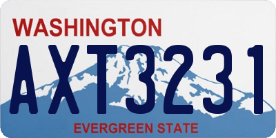 WA license plate AXT3231