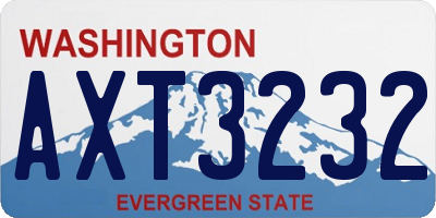 WA license plate AXT3232