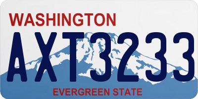 WA license plate AXT3233