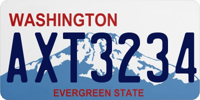 WA license plate AXT3234
