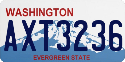 WA license plate AXT3236