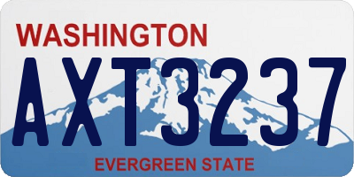 WA license plate AXT3237