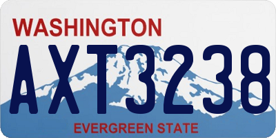 WA license plate AXT3238