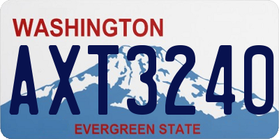 WA license plate AXT3240