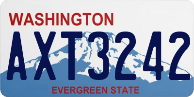 WA license plate AXT3242