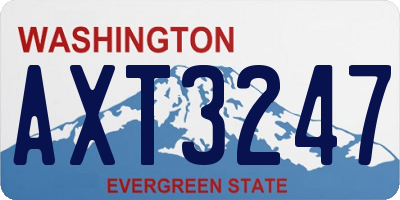 WA license plate AXT3247