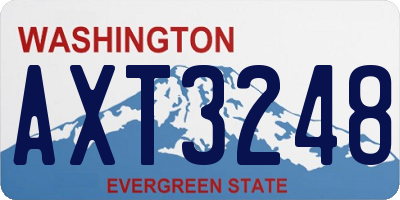 WA license plate AXT3248
