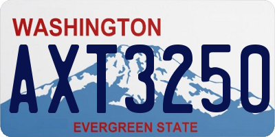 WA license plate AXT3250