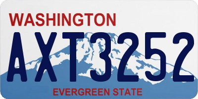 WA license plate AXT3252