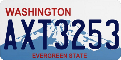 WA license plate AXT3253