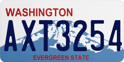 WA license plate AXT3254