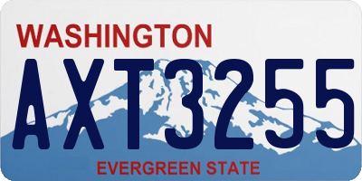 WA license plate AXT3255