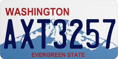 WA license plate AXT3257