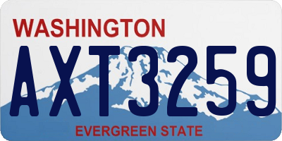 WA license plate AXT3259