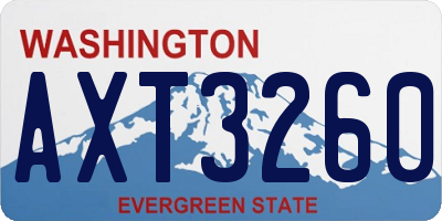 WA license plate AXT3260