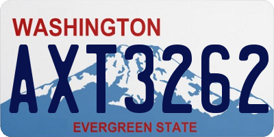 WA license plate AXT3262