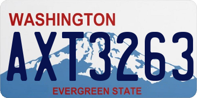 WA license plate AXT3263