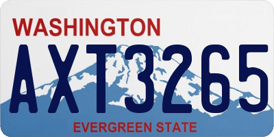 WA license plate AXT3265