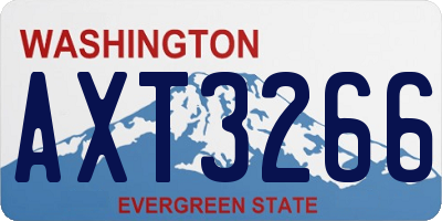 WA license plate AXT3266
