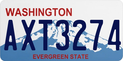 WA license plate AXT3274